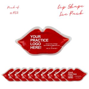 LIP SHAPE ICE PACK | Personalized with your Clinic Name | Bundle of 10 Pcs